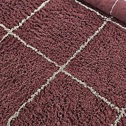 Kerek szőnyeg - Lana Natural Cotton Shaggy (taupe/piros)