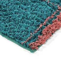 Shaggy szőnyeg - Lana Natural Cotton Shaggy (türkiz/rózsaszín)