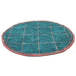 Kerek szőnyeg - Lana Natural Cotton Shaggy (türkiz/rózsaszín)