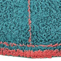 Kerek szőnyeg - Lana Natural Cotton Shaggy (türkiz/rózsaszín)