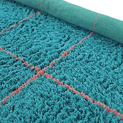 Kerek szőnyeg - Lana Natural Cotton Shaggy (türkiz/rózsaszín)