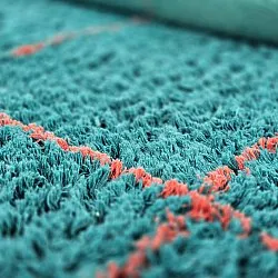 Kerek szőnyeg - Lana Natural Cotton Shaggy (türkiz/rózsaszín)