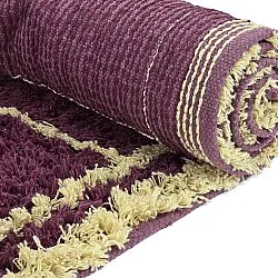 Shaggy szőnyeg - Lana Natural Cotton Shaggy (bordó/sárga)