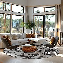 Kerek szőnyeg - Lawrance (szürke/fehér)