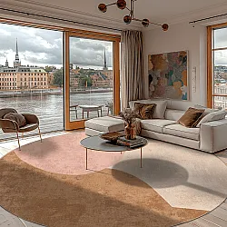 Kerek szőnyeg - Lazio (bezs/rózsaszín)