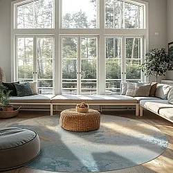 Kerek szőnyeg - Lesley (kék/szürke/türkiz)