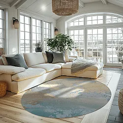 Kerek szőnyeg - Lesley (kék/szürke/türkiz)