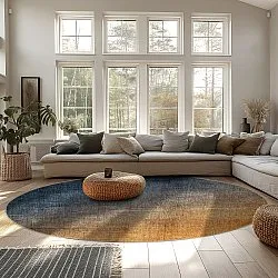 Kerek szőnyeg - Librilla (barna/kék)