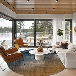 Kerek szőnyeg - Librilla (barna/kék)