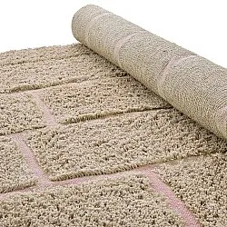 Shaggy szőnyeg - Lindley Natural Cotton Shaggy (bézs/rózsaszín)