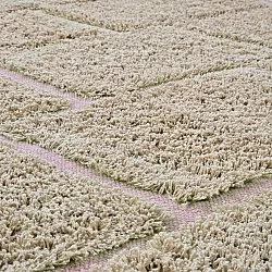 Shaggy szőnyeg - Lindley Natural Cotton Shaggy (bézs/rózsaszín)