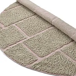 Kerek szőnyeg - Lindley Natural Cotton Shaggy (bézs/rózsaszín)