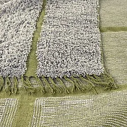 Shaggy szőnyeg - Lindley Natural Cotton Shaggy (greige/zöld)
