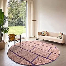 Kerek szőnyeg - Lindley Natural Cotton Shaggy (rózsaszín/lila)