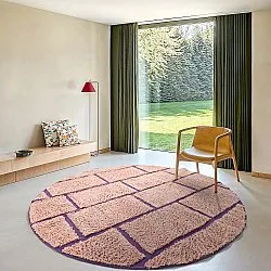 Kerek szőnyeg - Lindley Natural Cotton Shaggy (rózsaszín/lila)