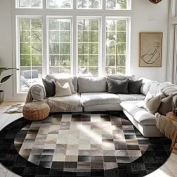 Kerek szőnyeg - Livada (fekete/többszínű)