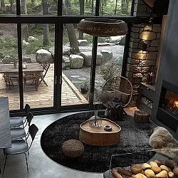 Kerek szőnyeg - Lynton (fekete)