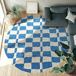 Kerek szőnyeg - Maranello Natural Cotton Shaggy (kék)