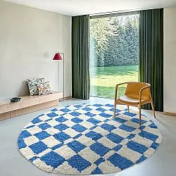 Kerek szőnyeg - Maranello Natural Cotton Shaggy (kék)