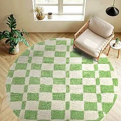 Kerek szőnyeg - Maranello Natural Cotton Shaggy (zöld)