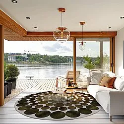 Kerek szőnyeg - Marineo (barna/zöld)