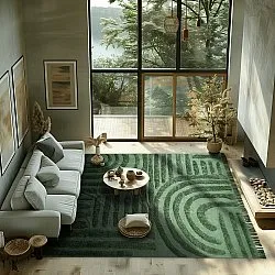 Shaggy szőnyeg - Mavis Natural Cotton Shaggy (zöld)