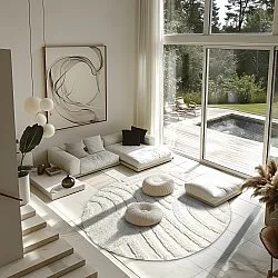 Kerek szőnyeg - Margo Natural Cotton Shaggy (offwhite)