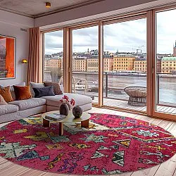 Kerek szőnyeg - Misare (rózsaszín/többszínű)