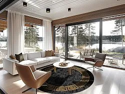 Kerek szőnyeg - Myra (fekete/arany)