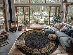 Kerek szőnyeg - Myra (fekete/arany)