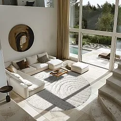 Kerek szőnyeg - Navarra Natural Cotton Shaggy (fehér)