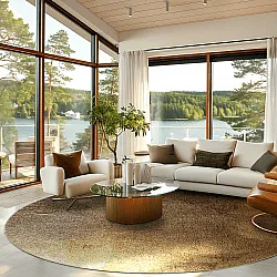 Kerek szőnyeg - Oristano (barna/arany)