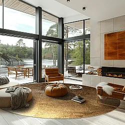 Kerek szőnyeg - Oristano (barna/arany)