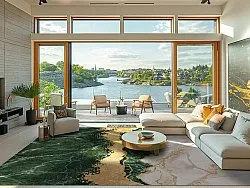 Wilton szőnyeg - Padova (zöld/fehér/arany)