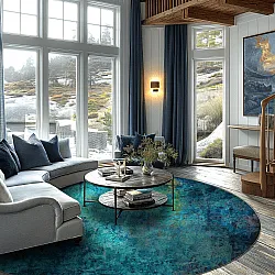 Kerek szőnyeg - Pardos (kék)