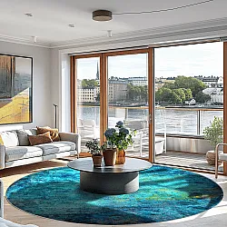 Kerek szőnyeg - Pardos (kék)