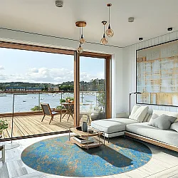 Kerek szőnyeg - Pavoa (kék)