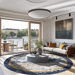 Kerek szőnyeg - Peri (kék/többszínű)