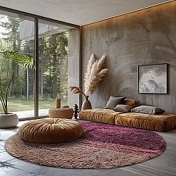 Kerek szőnyeg - Pione Natural Cotton Shaggy (rózsaszín)