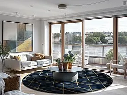 Kerek szőnyeg - Remy (sötétkék)