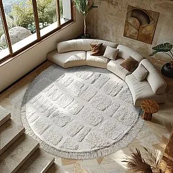 Kerek szőnyeg - Salem Natural Cotton Shaggy (offwhite)