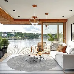 Kerek szőnyeg - homokrigo (szürke/fehér)