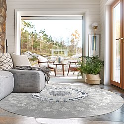 Kerek szőnyeg - homokrigo (szürke/fehér)