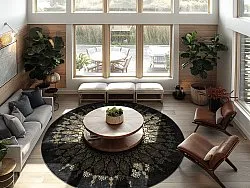 Kerek szőnyeg - homokrigo (fekete/arany)