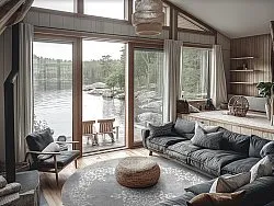 Kerek szőnyeg - Santi (szürke/fehér)