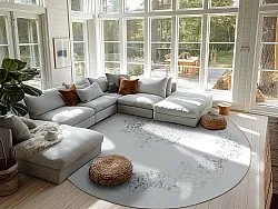 Kerek szőnyeg - Santi (fehér/szürke)