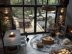 Kerek szőnyeg - Santi (kékesszürke/fehér)