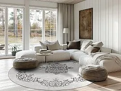 Kerek szőnyeg - Santi (fehér/fekete)