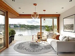 Kerek szőnyeg - Santi (fehér/fekete)