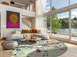 Kerek szőnyeg - Satriano (szürke/többszínű)